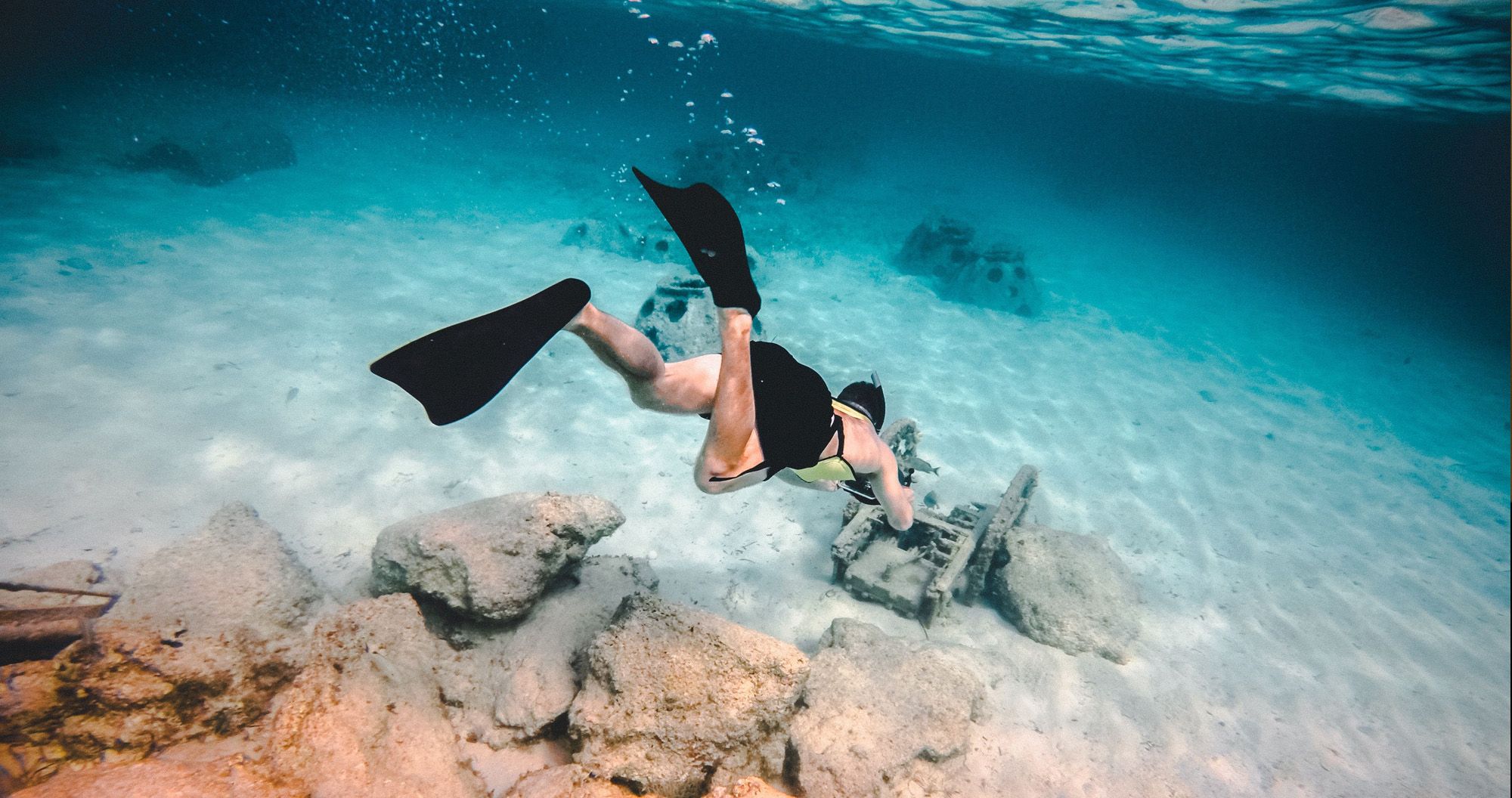 Diving under water